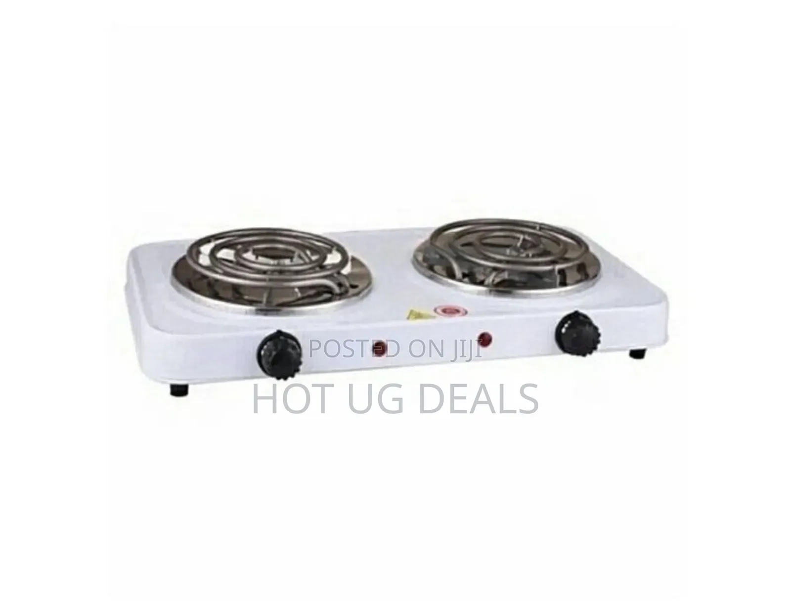 Portable Double Burner Electric Coil Hot Plate -white, Black