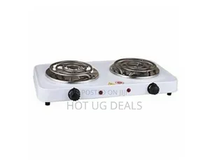 Photo - Portable Double Burner Electric Coil Hot Plate -white, Black