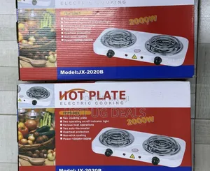 Portable Double Burner Electric Coil Hot Plate -white, Black