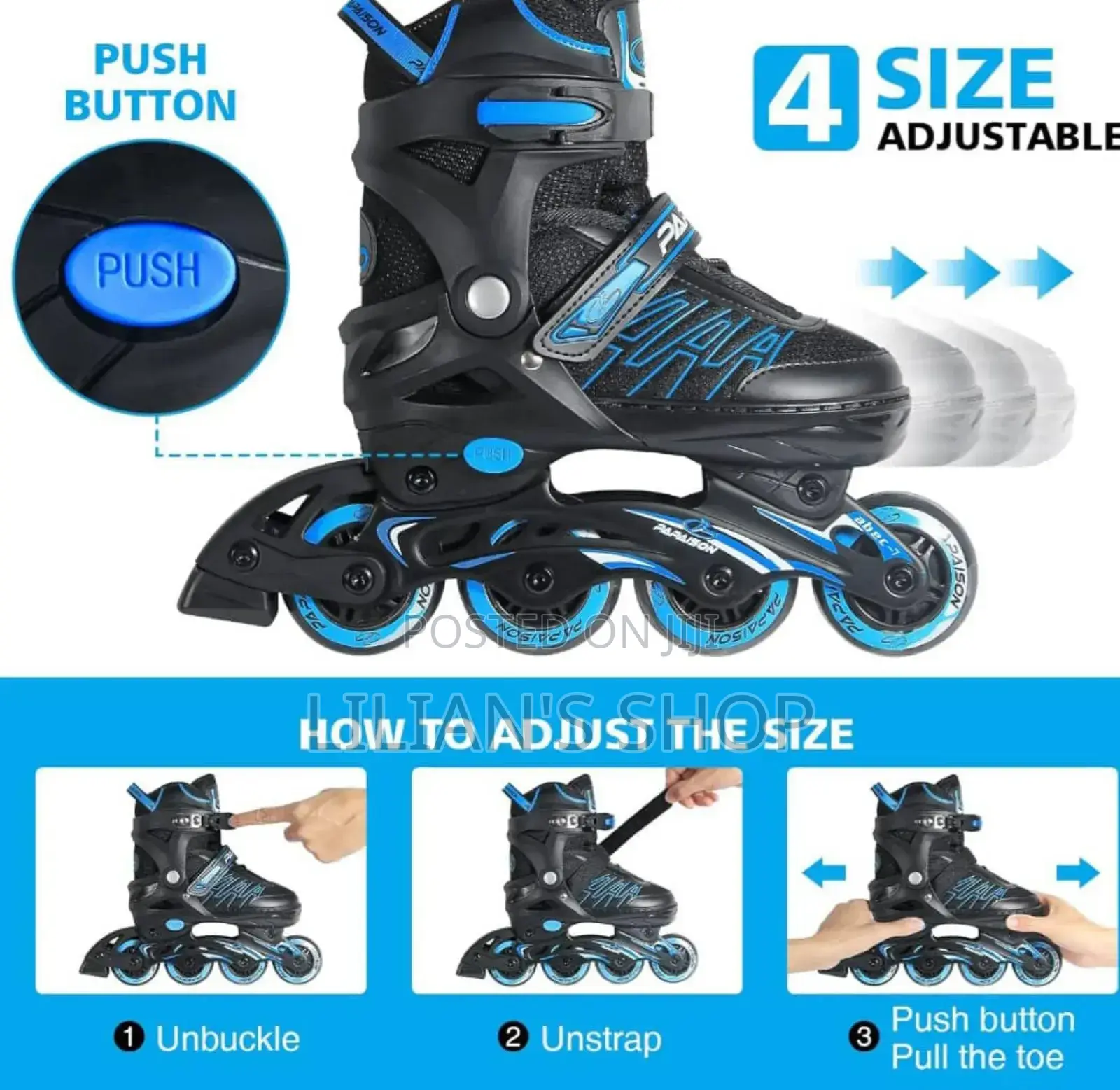 Adjustable Inline Skates for Kids Adults Withprotectivegear