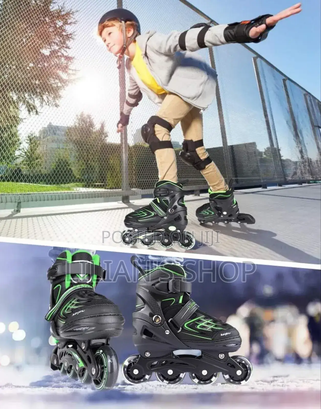 Adjustable Inline Skates for Kids Adults Withprotectivegear