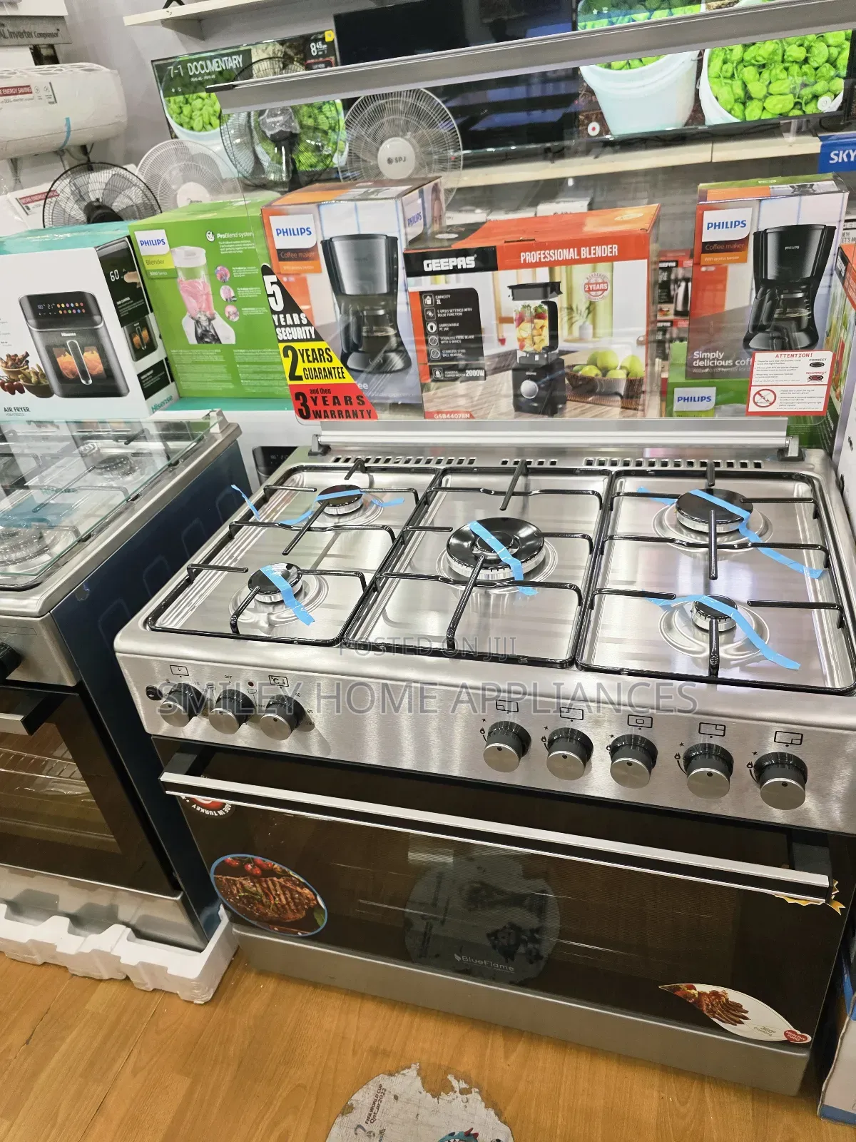 90cm by 60cm Blueflame Full Gas Cooker Stainless Steel