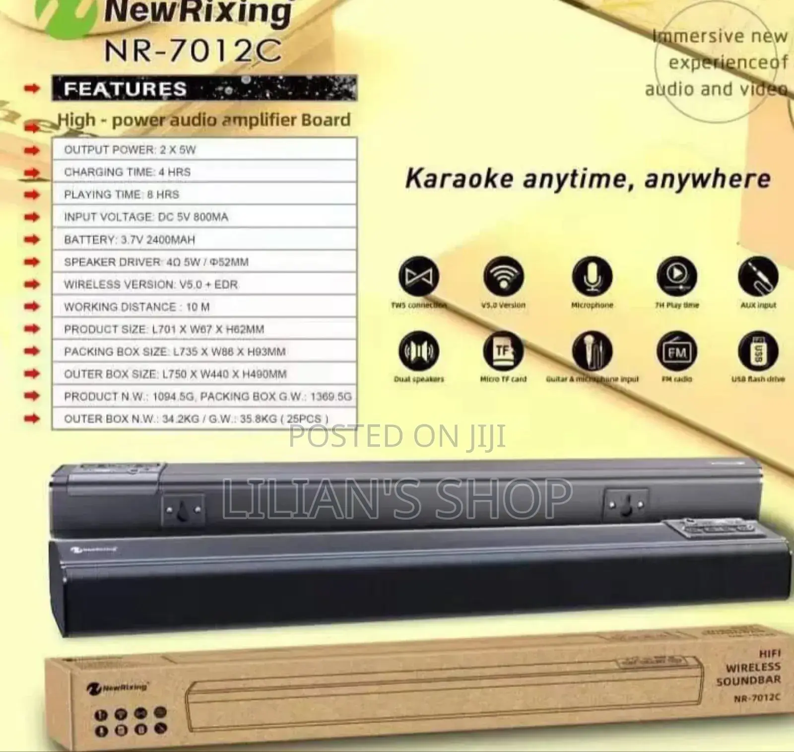 Newrixing Nr-7012c Tv Sound Bar