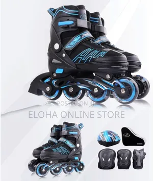 Adjustable Inline Skates for Kidsadults With Protective Gear