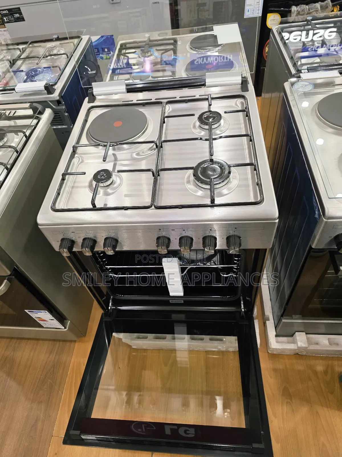 Titan 60cm by 60cm Gas Cooker Stainless (3+1)Electric Oven