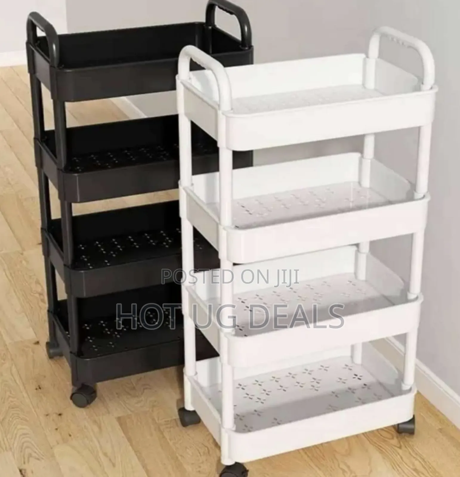 4 Tier Kitchen Rack Organizer Metallic Stand Poles