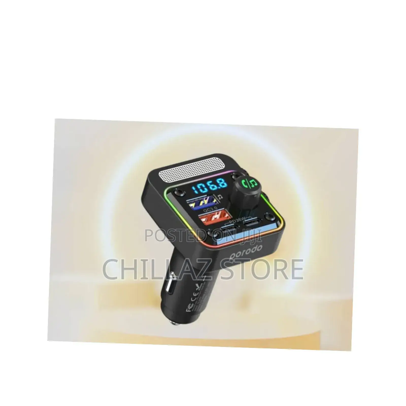 Porodo Fm Transmitter and Car Charger.