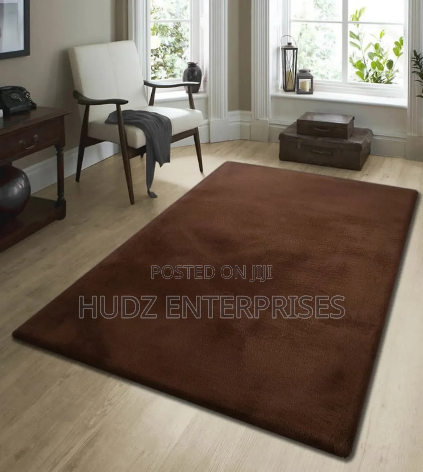 Fluffy Center Carpet Coffee Brown