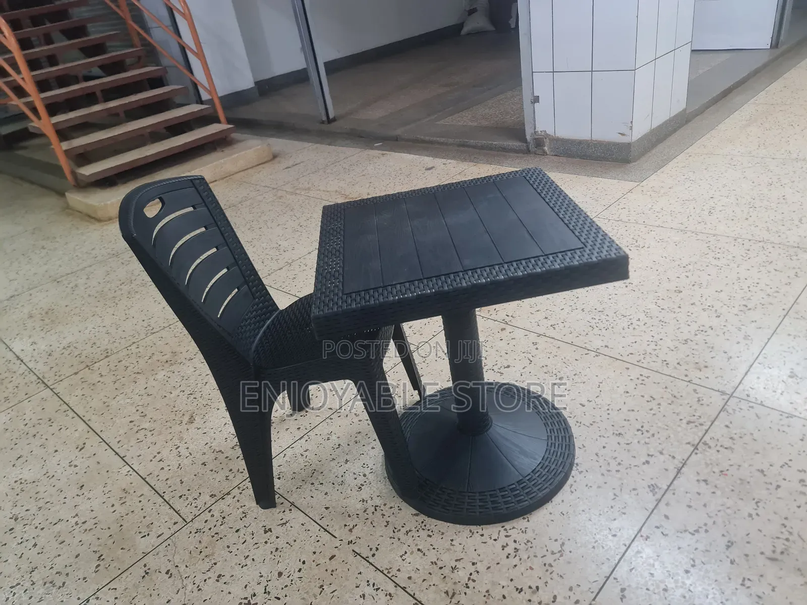Plastic Table and a Chair for Reading/Dining