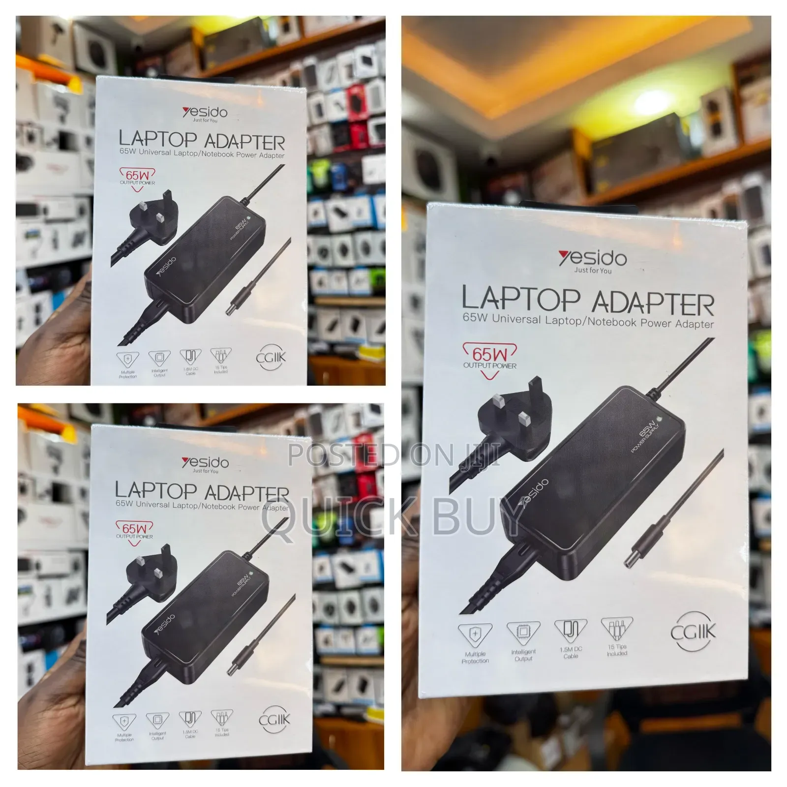 Yesido Universal Laptop Adapter 65w -New