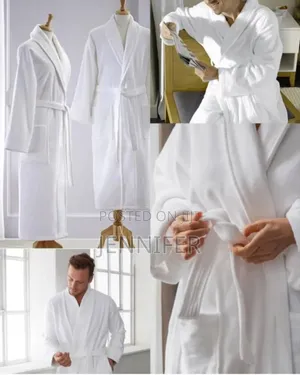 Unisex White Soft Bathrobes