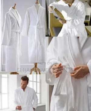 Unisex White Soft Bathrobes