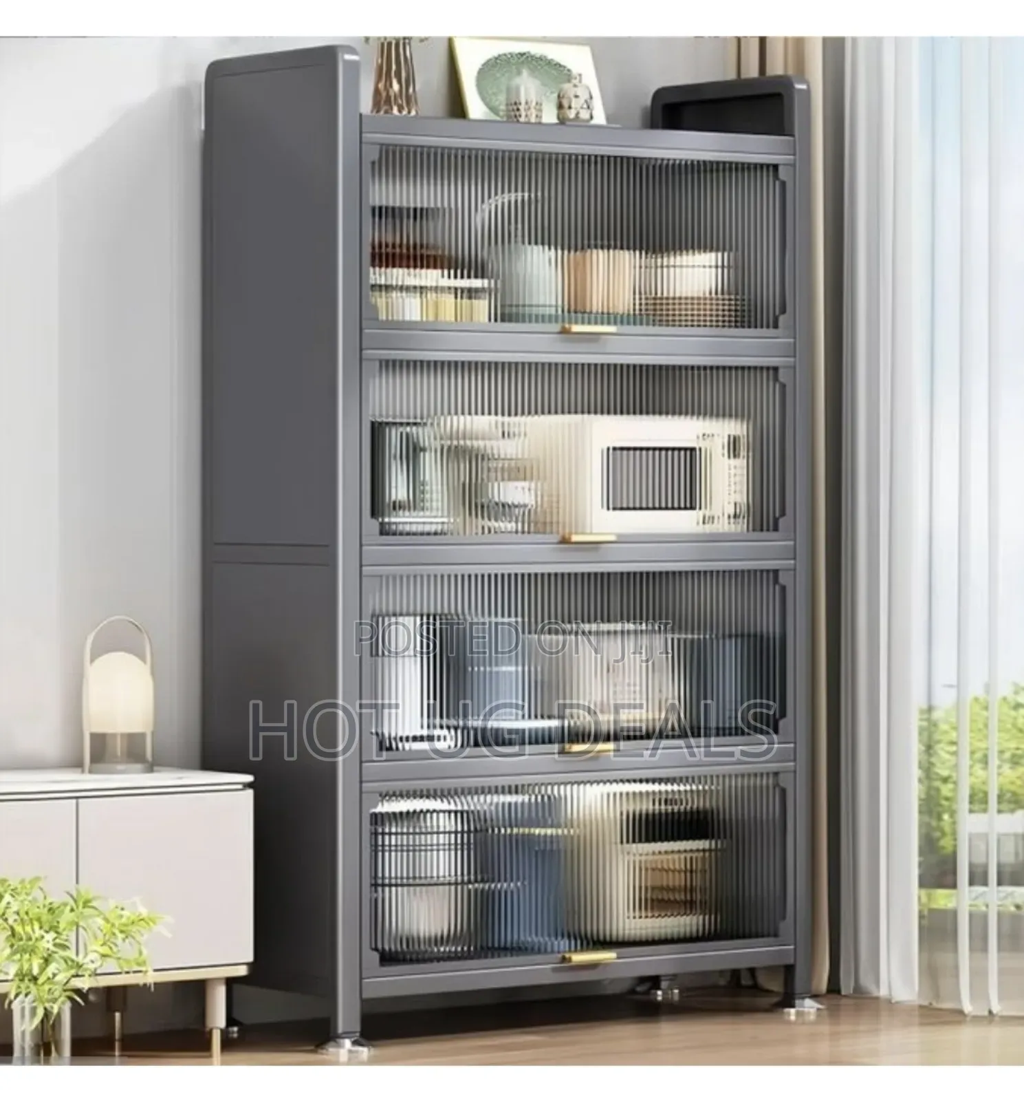 120cm 5 Tier Kitchen Cupboard Storage Cabinet With Flip Door