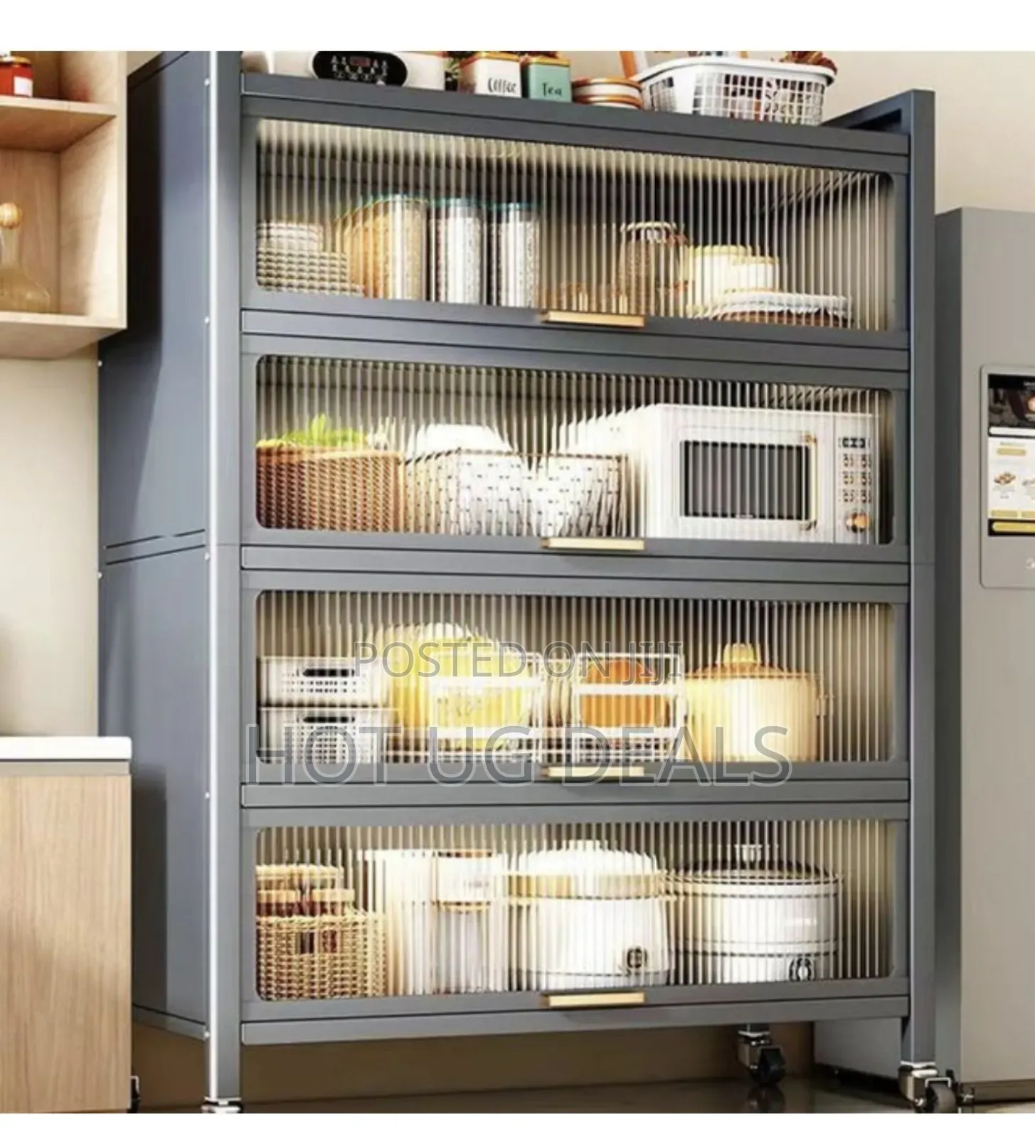 120cm 5 Tier Kitchen Cupboard Storage Cabinet With Flip Door