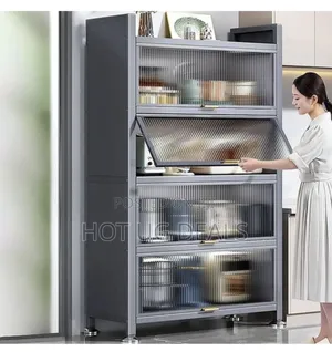 120cm 5 Tier Kitchen Cupboard Storage Cabinet With Flip Door