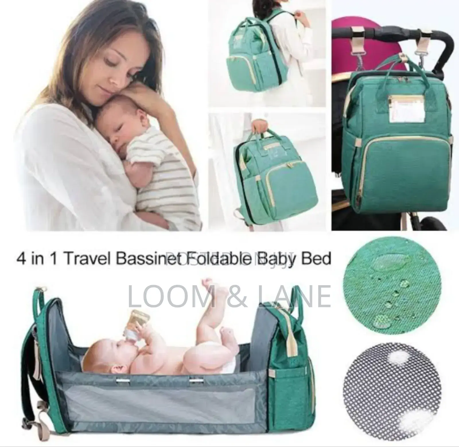 Convertible Lightweight Diaper Baby Bed Bag