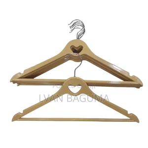 Classic Strong Plastic "Wood" Design Cloth Hangers - 12 PCS