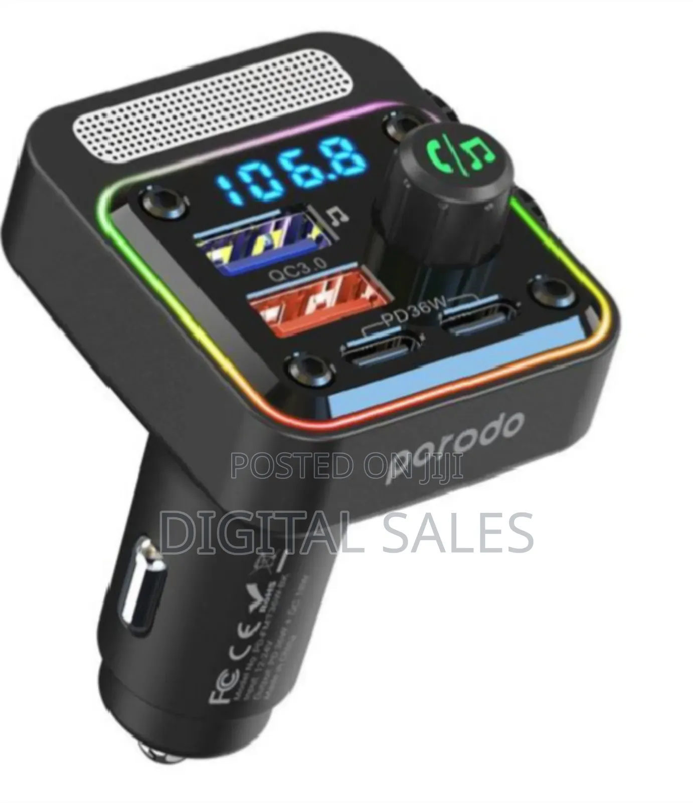 Porodo Fm Transmitter And 35w Fast Charging Car Charger 3.4