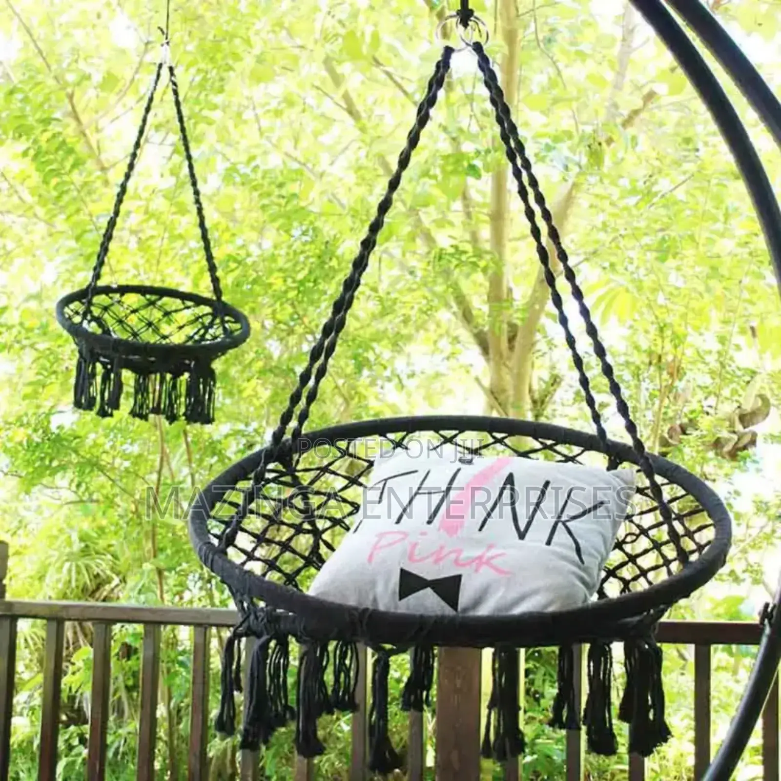 Round Metal Woven Basket Design Hanging Leisure Hammock