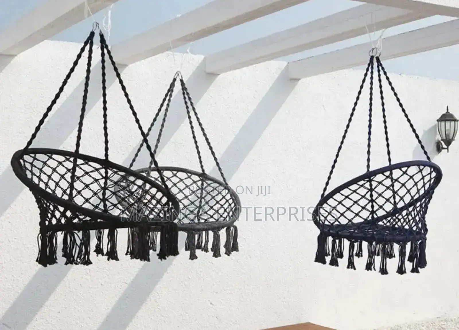 Round Metal Woven Basket Design Hanging Leisure Hammock