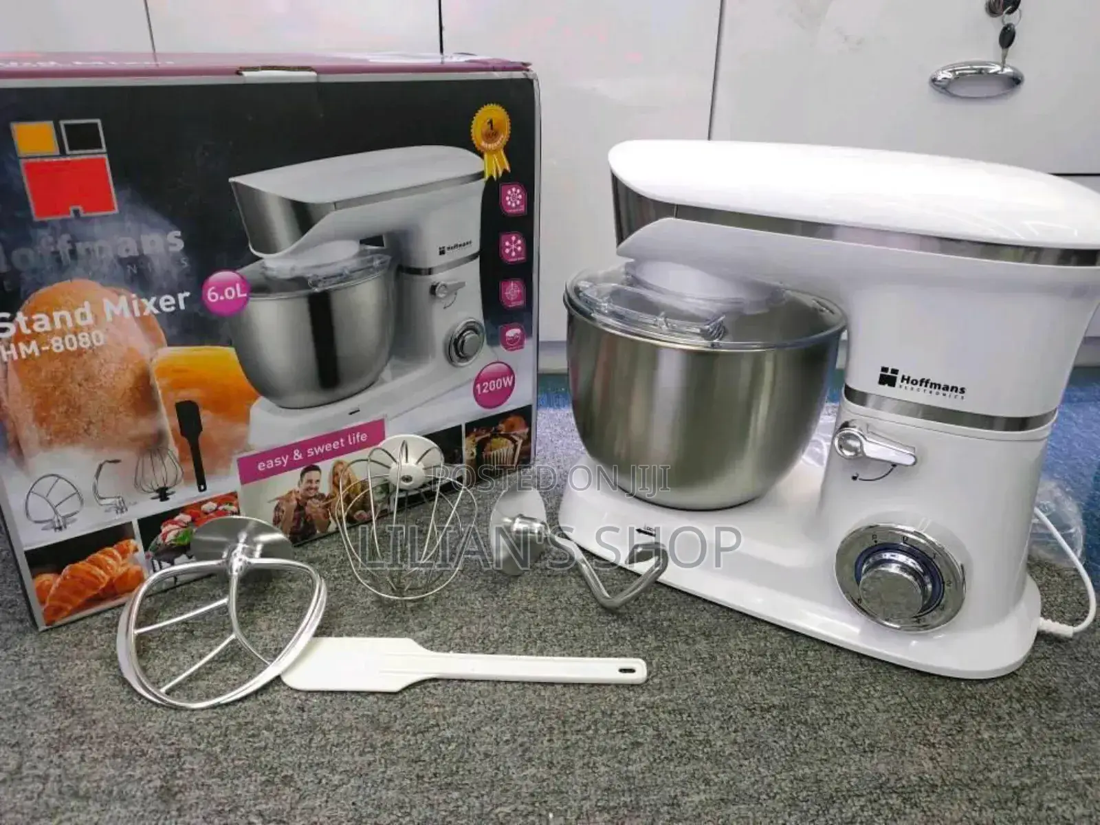 Hoffmans Stainless Steel Stand Mixer 6l