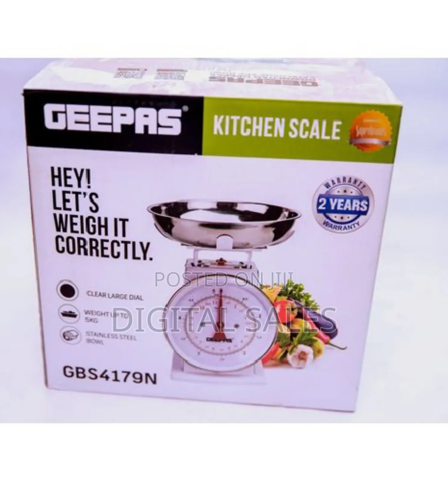 Geepas High Quality 5kg Mechanical Kitchen Weighing Scale