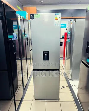 Hisense 341l, Double Door  Refrigerator With Dispenser -grey