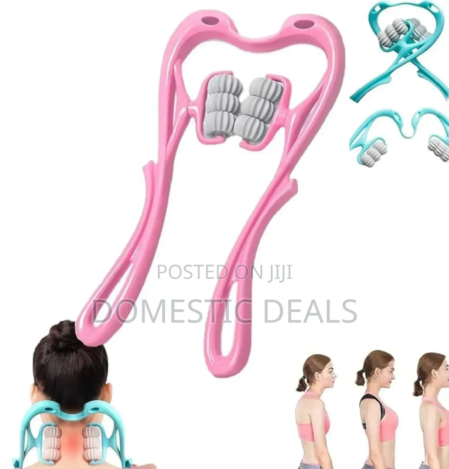 Manual Neck Massager 6 Roller Self Massager