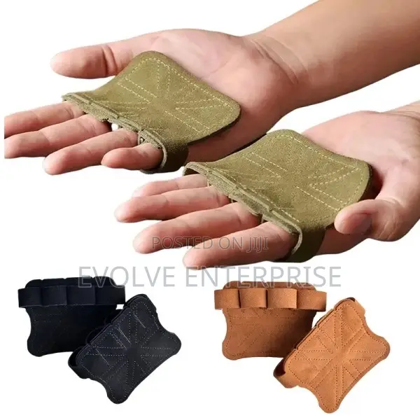Leather Weight Lifting Training Gloves Palm Protection