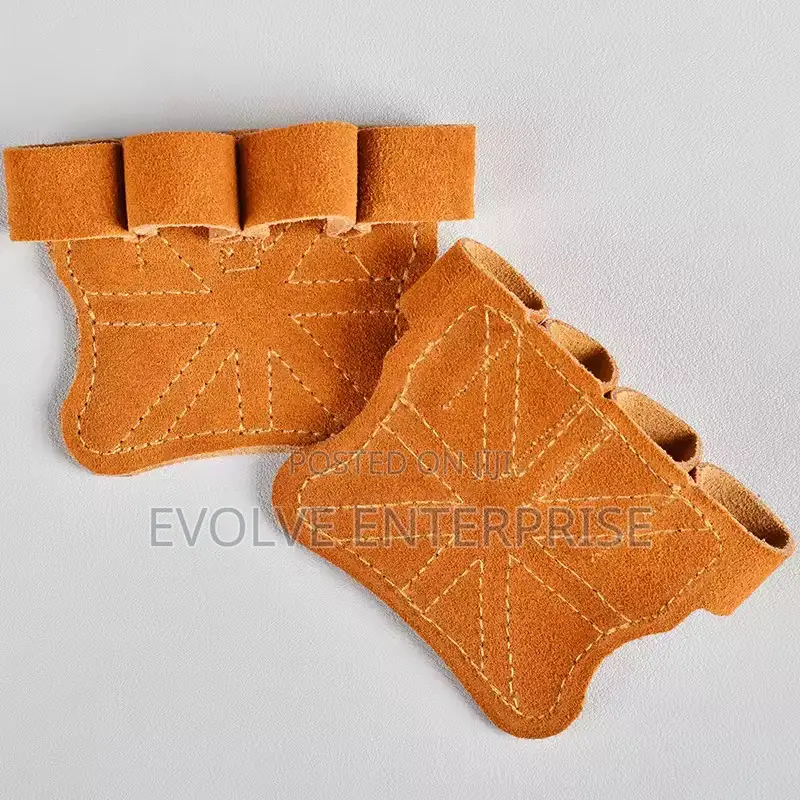 Leather Weight Lifting Training Gloves Palm Protection
