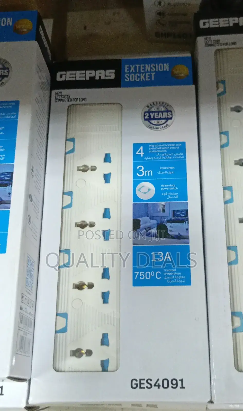 Geepas Ges4091 4 Way Power Extension Socket