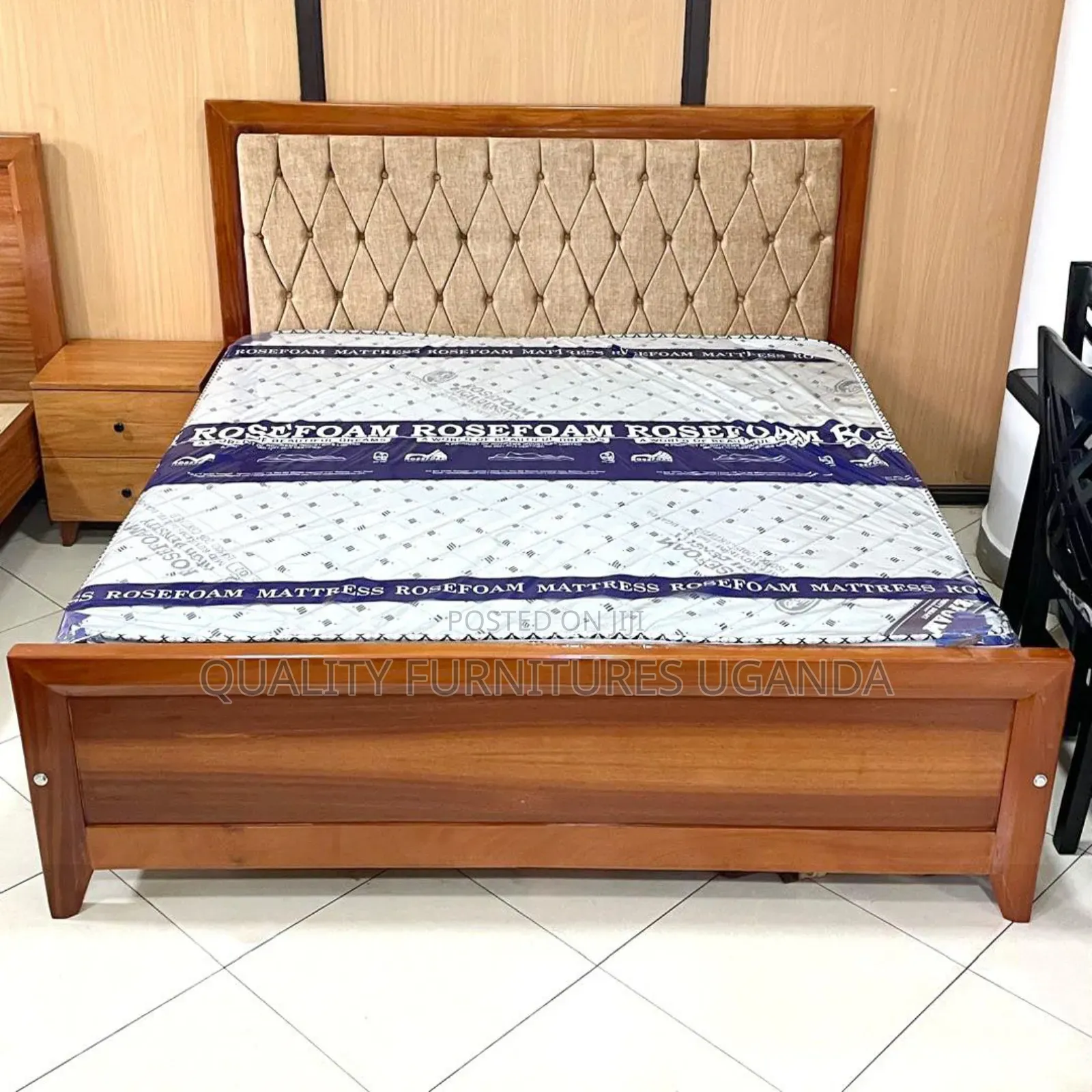Tufted Mahogany Bed in 5x6