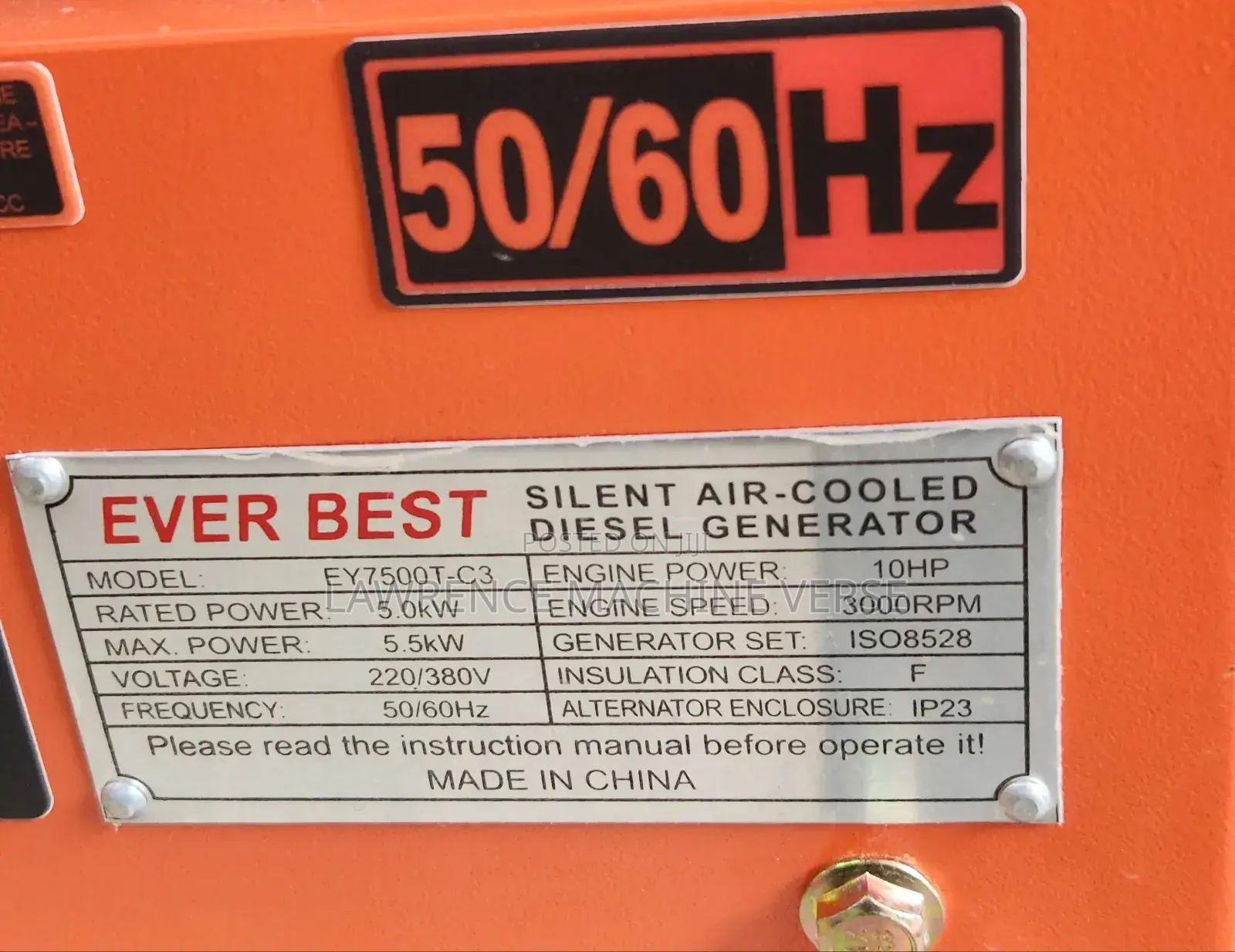 Silent Diesel Generator Three Phase 5.5kva
