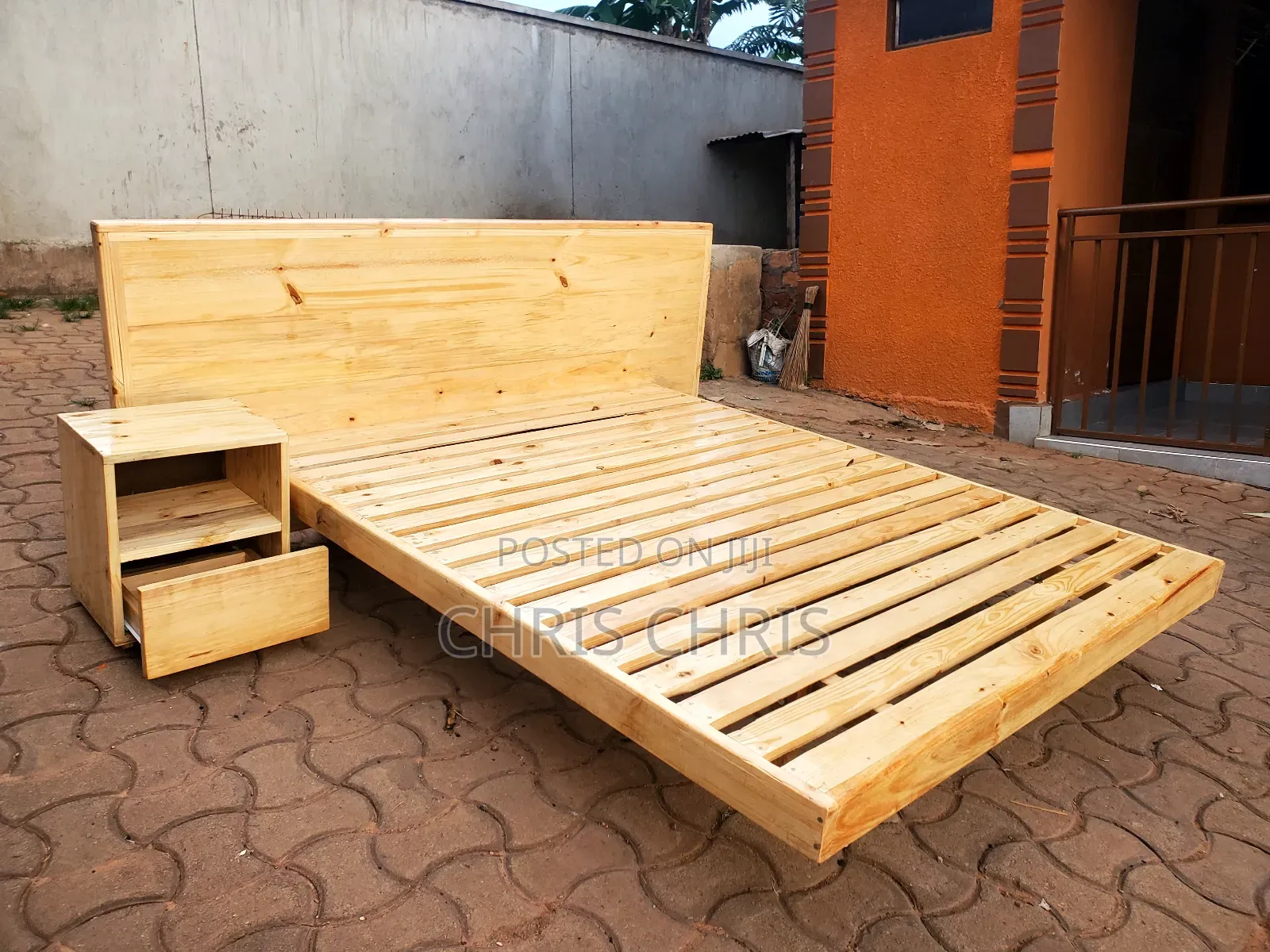 Floating Bed With Bedside Drawer