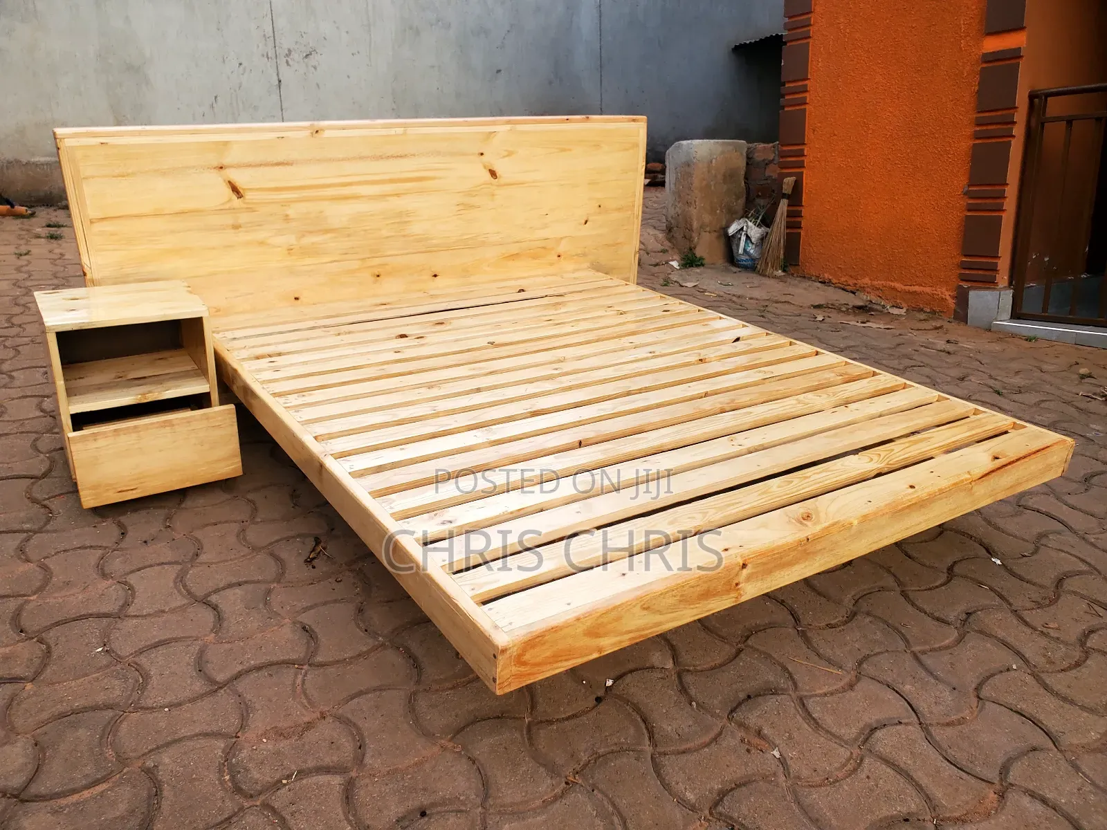 Floating Bed With Bedside Drawer