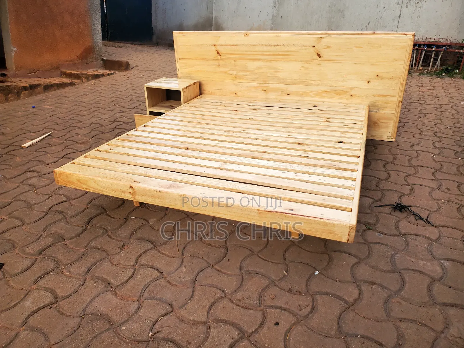 Floating Bed With Bedside Drawer