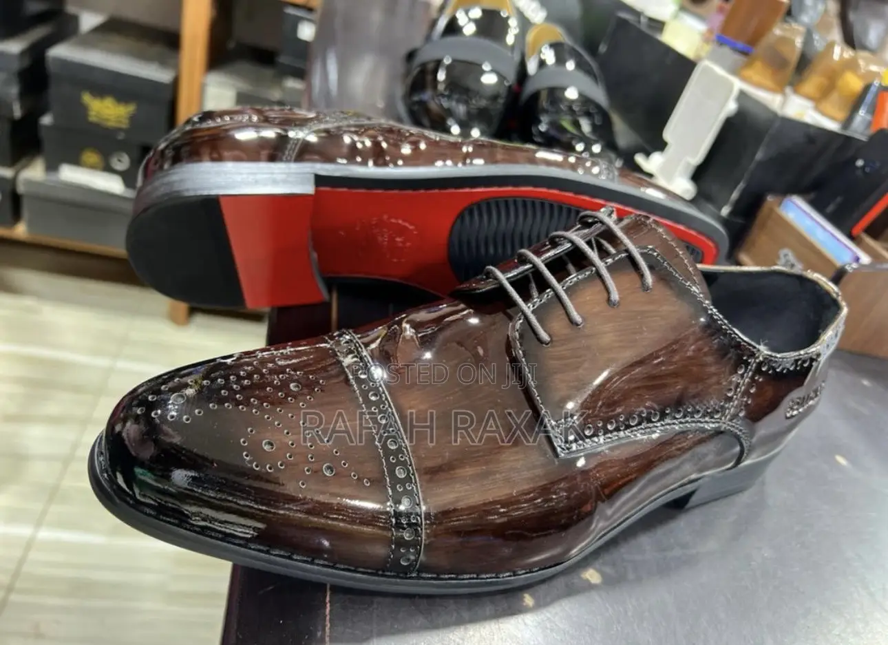 Classic Men’S Shinny Maroon Bellonar Gentle Lace Up Oxfords