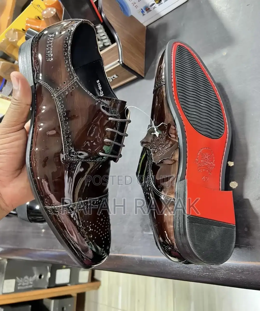 Classic Men’S Shinny Maroon Bellonar Gentle Lace Up Oxfords