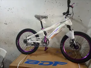 Brand New White Bicycle With Purple Rims