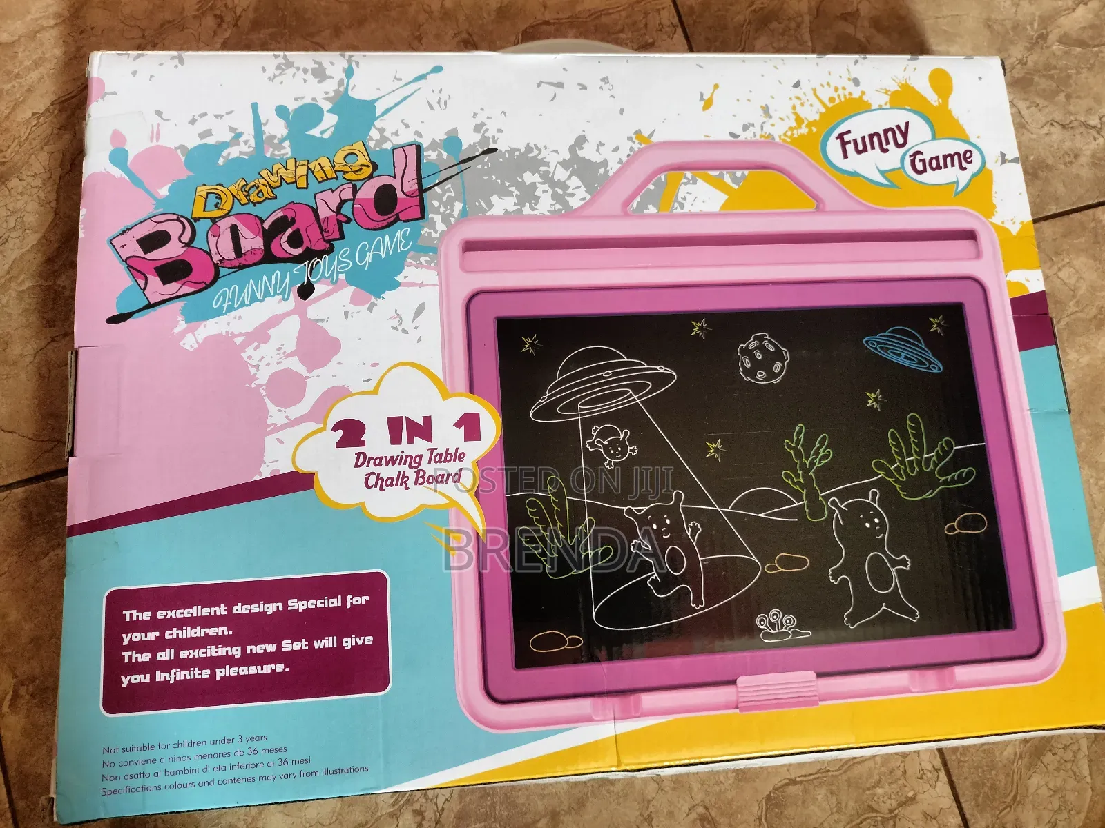 2 in 1 Drawing Table Chalk Board With Letter, Numbers Etc