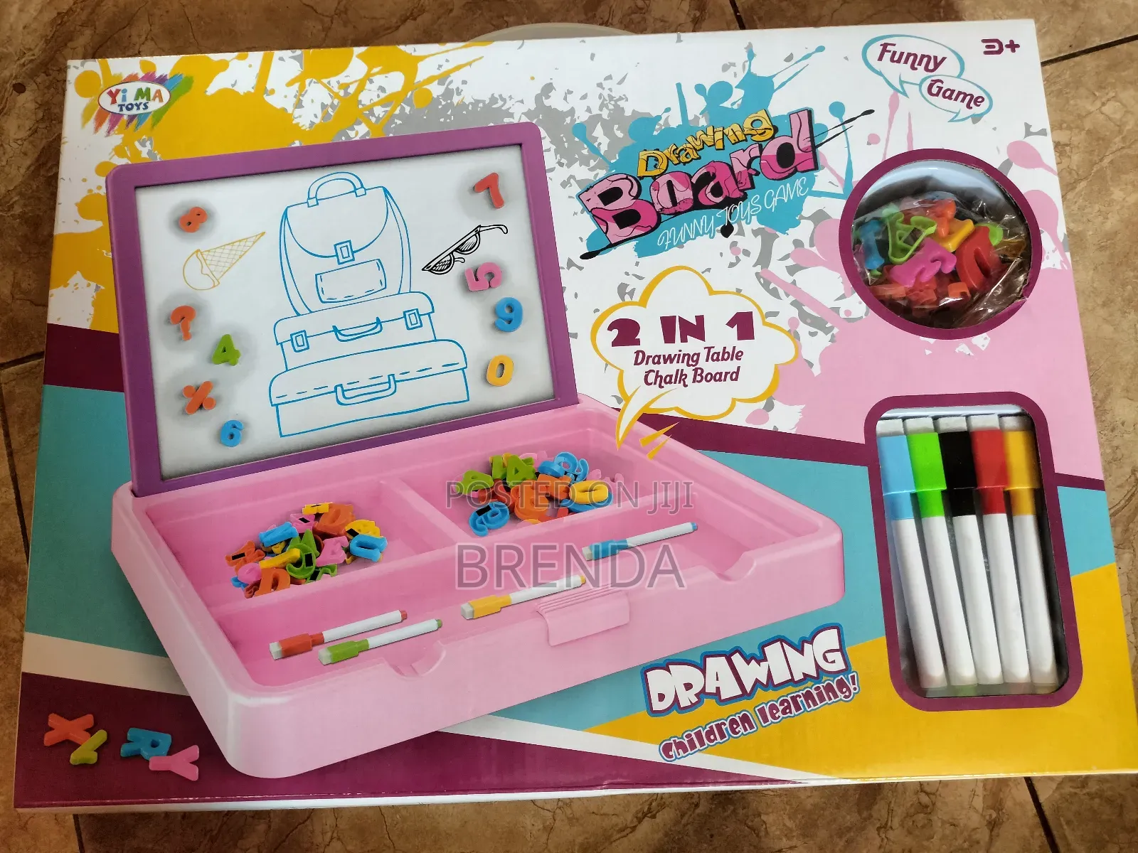 2 in 1 Drawing Table Chalk Board With Letter, Numbers Etc