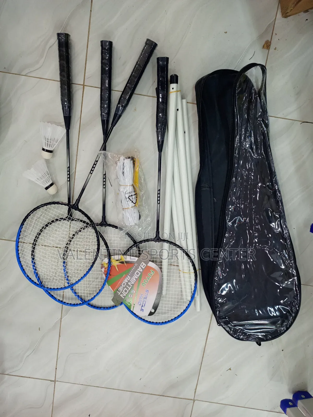 Full Set of Badminton Four Players, Net 2pcs of Shutter,