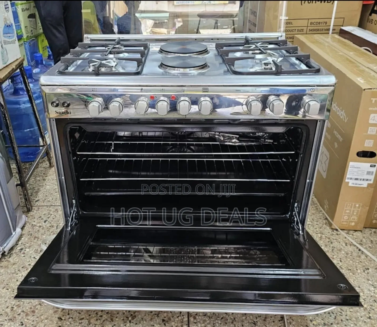 Saachi 90x60 Cooker 4 Gas 2 Electric With Electric Oven