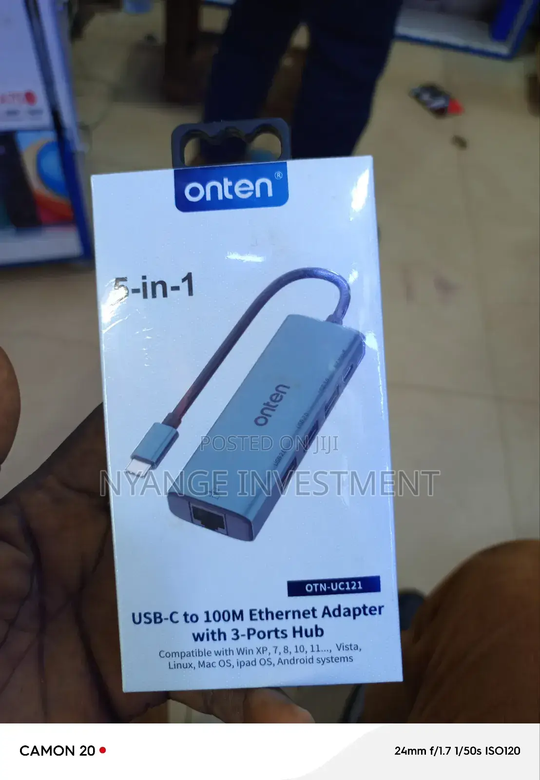 Usb-C-100m Ethernet Adapter With 3 Ports Hub