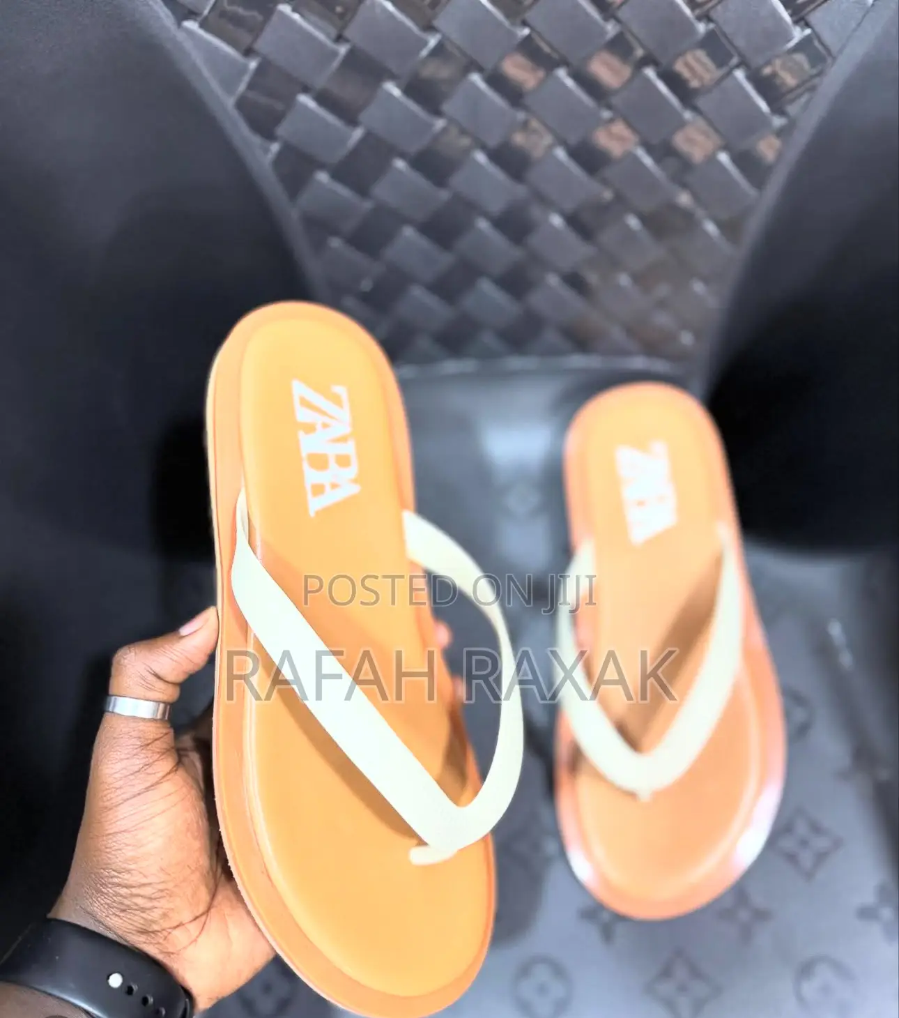 Original Cream/Brown Zara Slippers Sandals