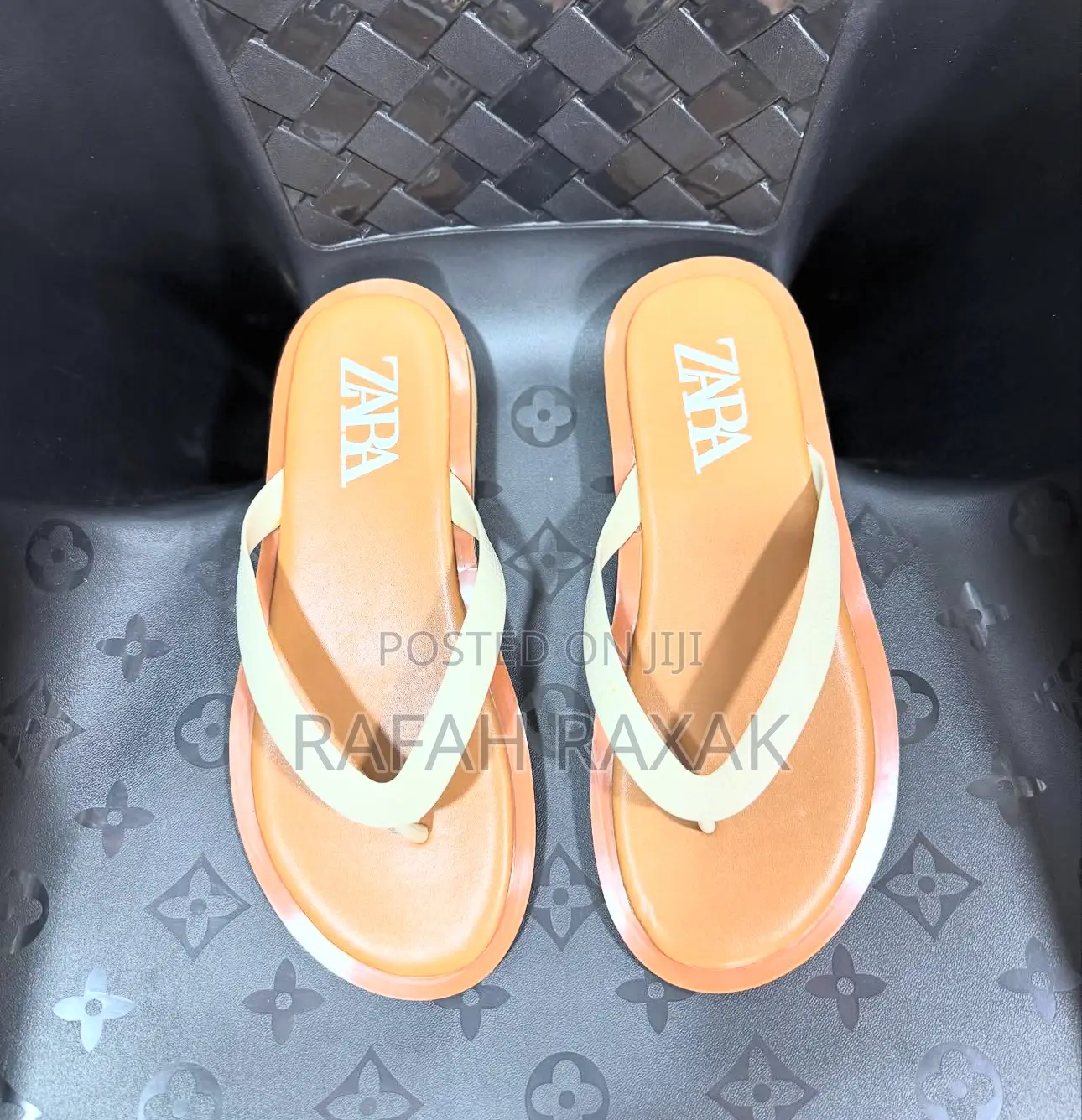 Original Cream/Brown Zara Slippers Sandals
