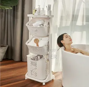 4-Tier Plastic Bathroom/Kitchen Storage Organizer