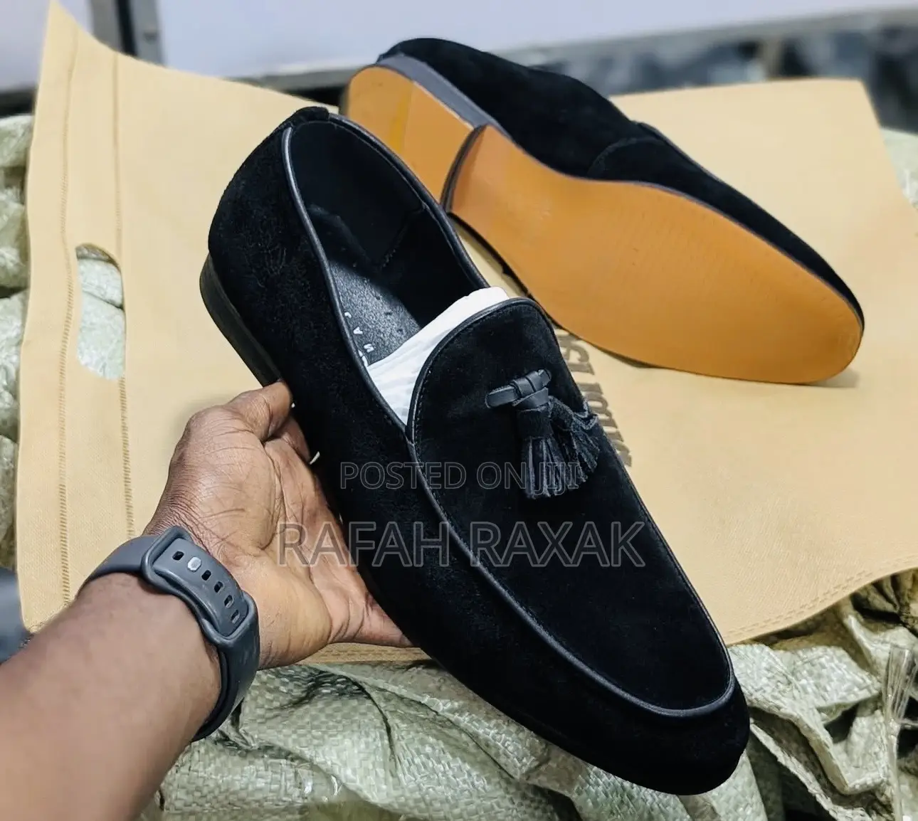Original Black Super Classic Clarks Suede Loafers in Stock