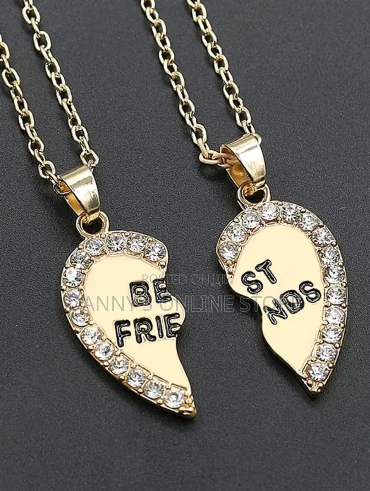 2pcs Fashionable Heart Shaped Best Friend Pendant Necklace
