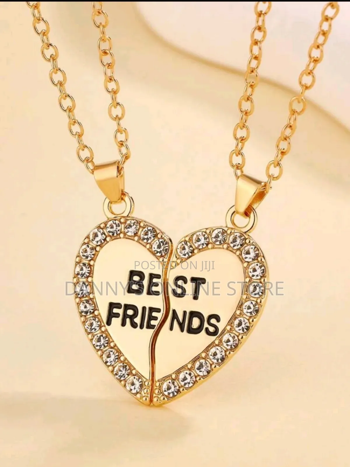 2pcs Fashionable Heart Shaped Best Friend Pendant Necklace